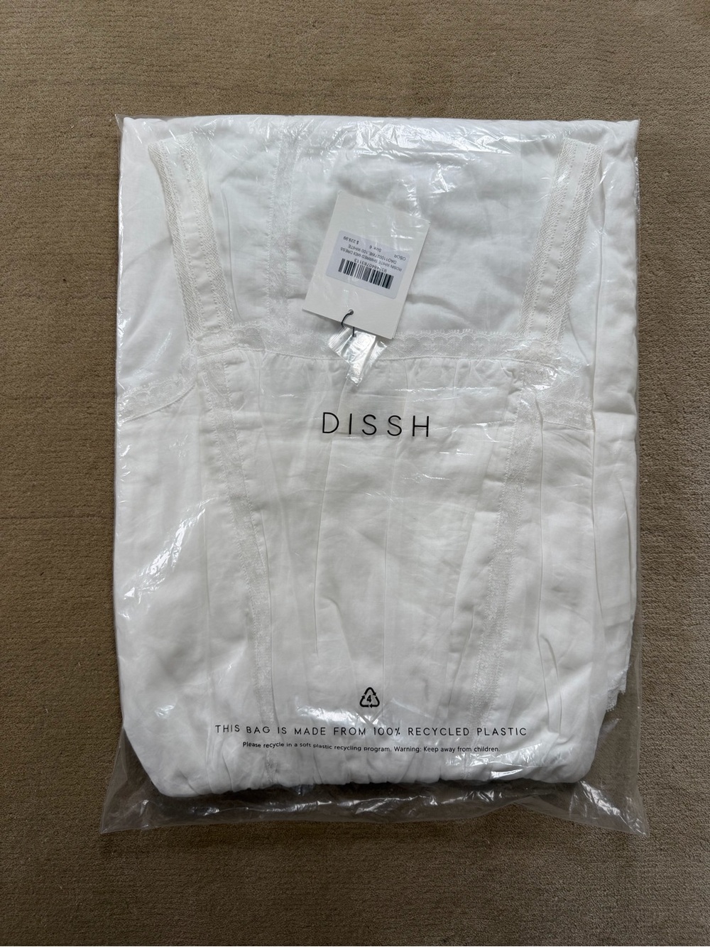 Dissh Rosin White Shirred Lace Midi Dress US2/AU6, NWT - Picture 4 of 5